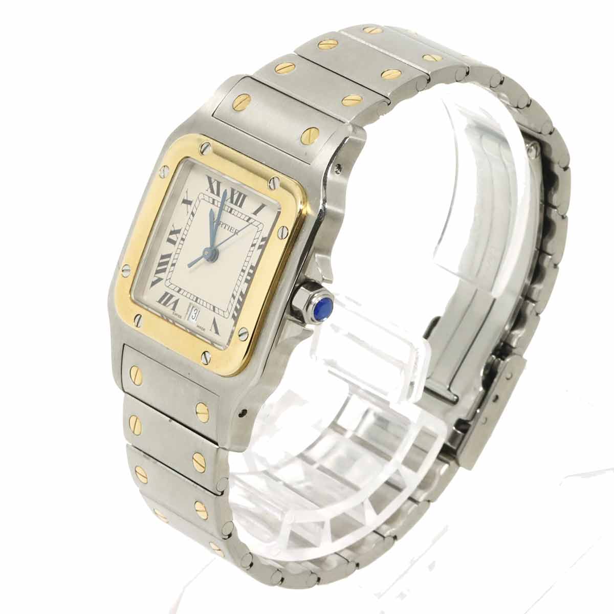 Santos Galbee LM W20011C4 Quartz YG Cream Dial Mens Watch