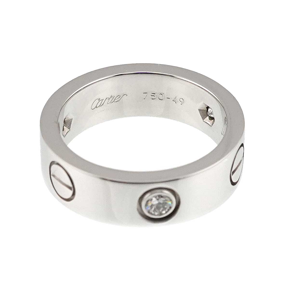 Love Classic Ring Diamond 3P 18K WG 750 size49 4.5-4.75(US)