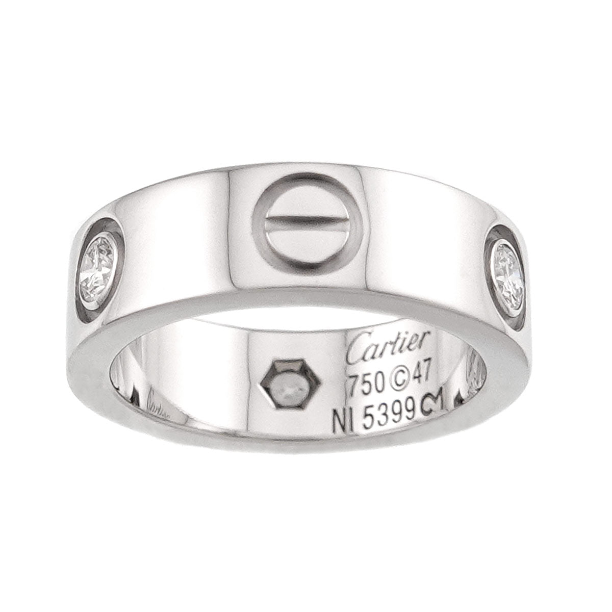 Love Ring Diamond 3P 18K White Gold 750 size47 3.75-4(US)