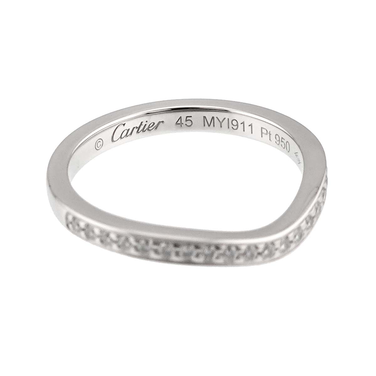 Ballerine curve Half Diamond Ring Pt Pt size45 3.25(US)