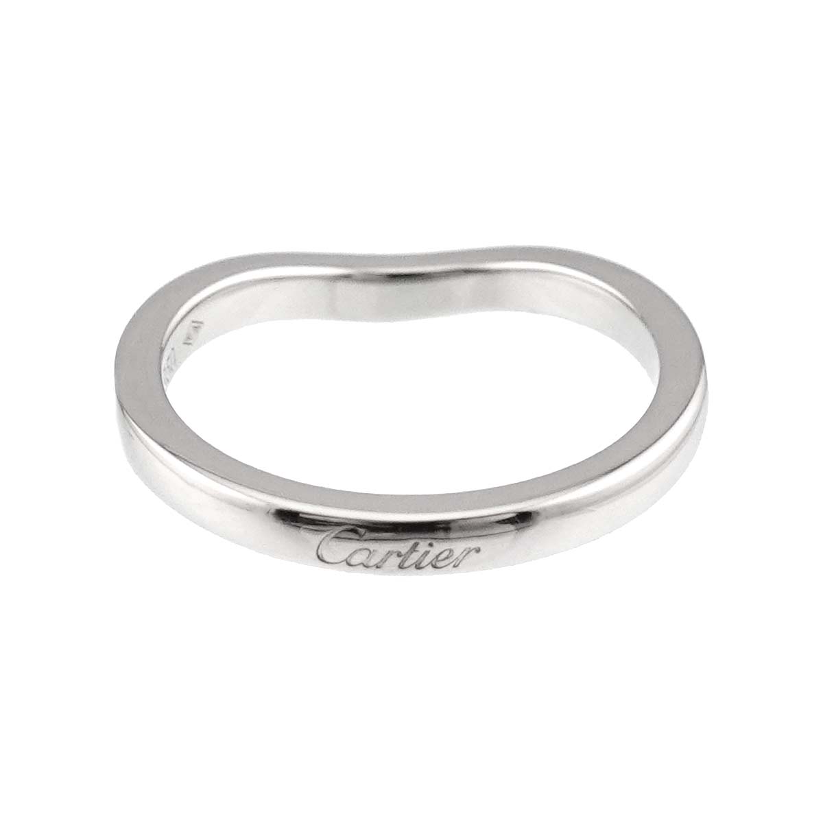Ballerine curve Half Diamond Ring Pt Pt size45 3.25(US)