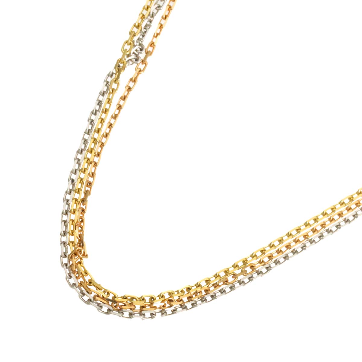 Trinity Chain Necklace 18K YG WG PG 750