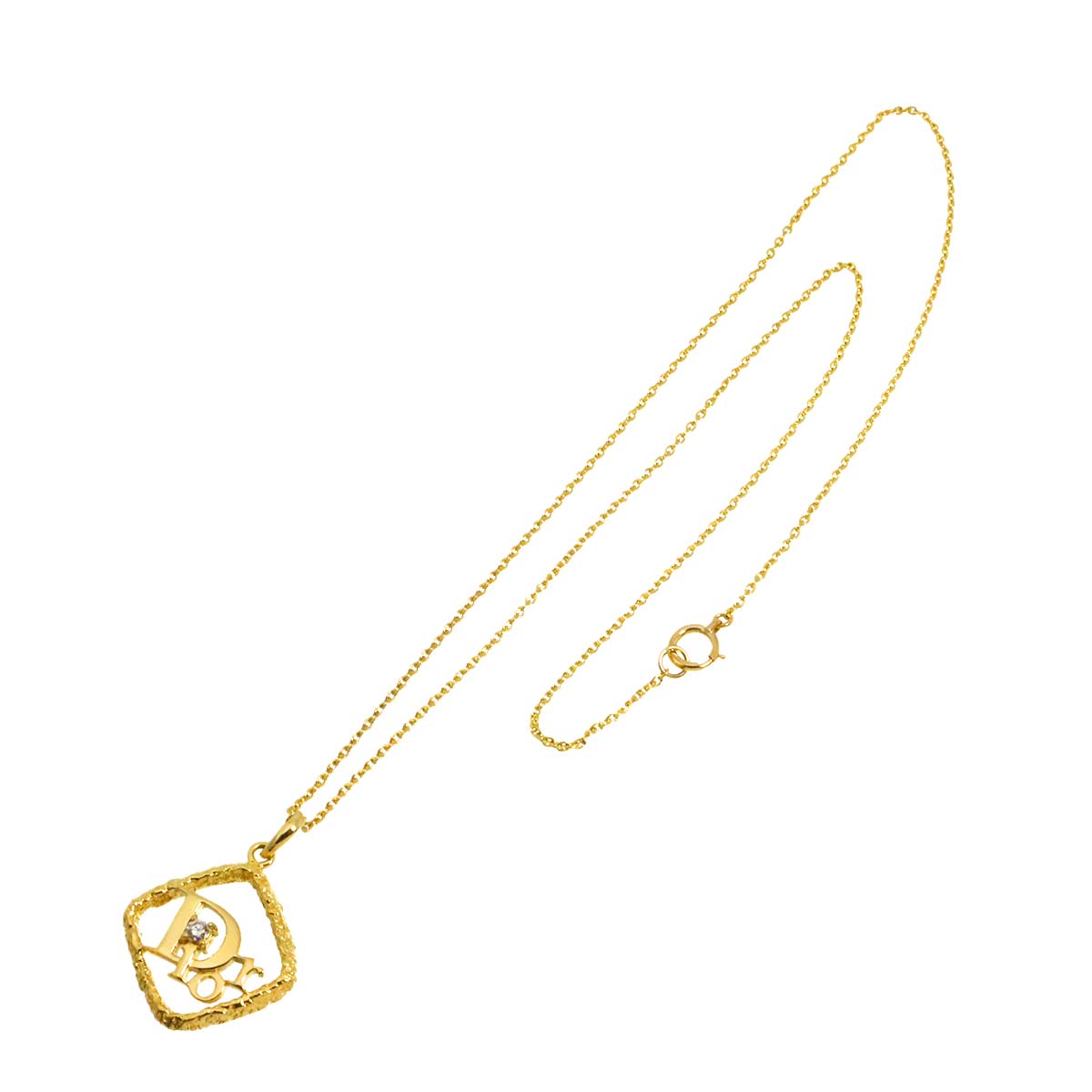 Logo Diamond Necklace 18K Yellow Gold 750