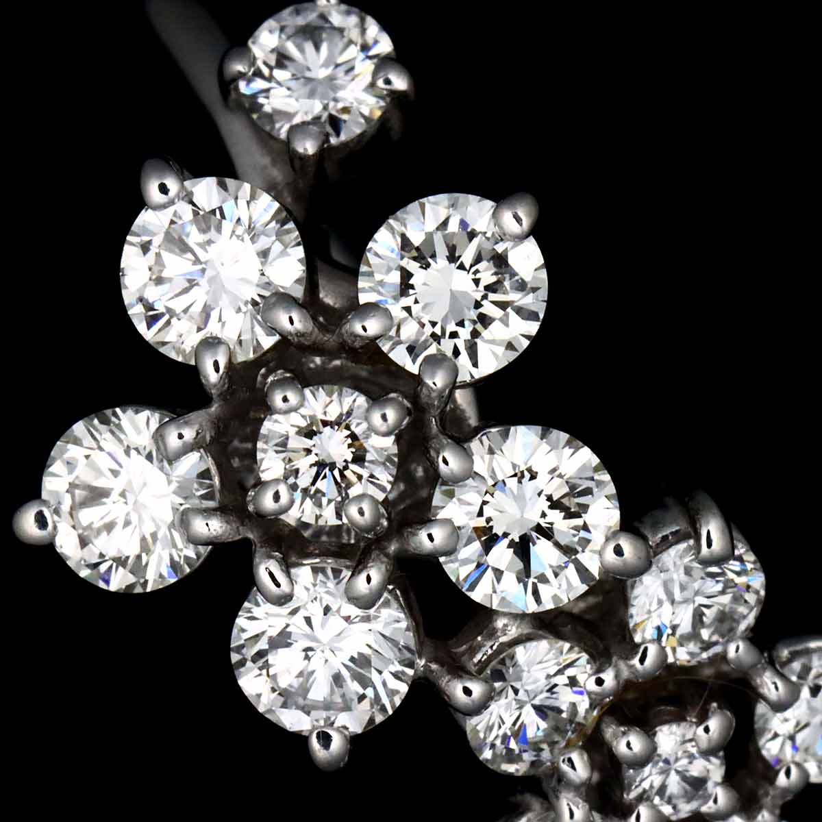 Diamond 0.83ct Ring 18K White Gold 750 Size5.25(US)