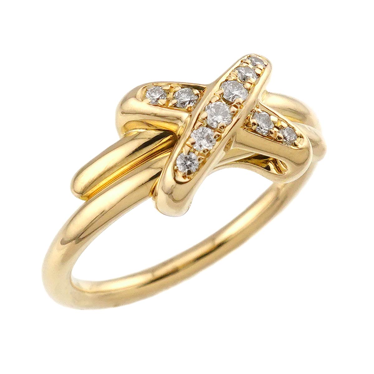 Jeux de Liens Diamond Ring 18K YG 750 size50 4.75-5(US)