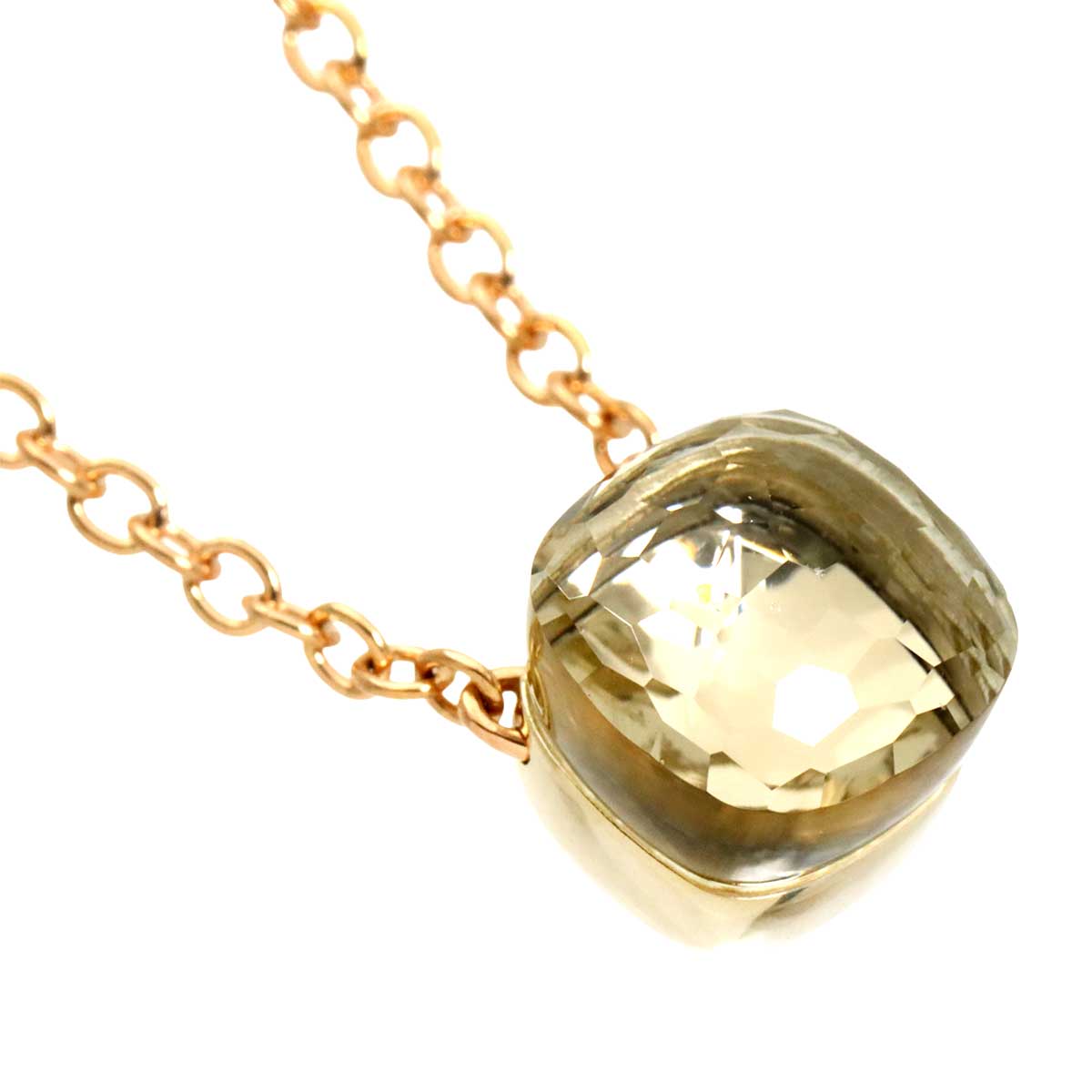 Petite Quartz Necklace 18K PG WG 750