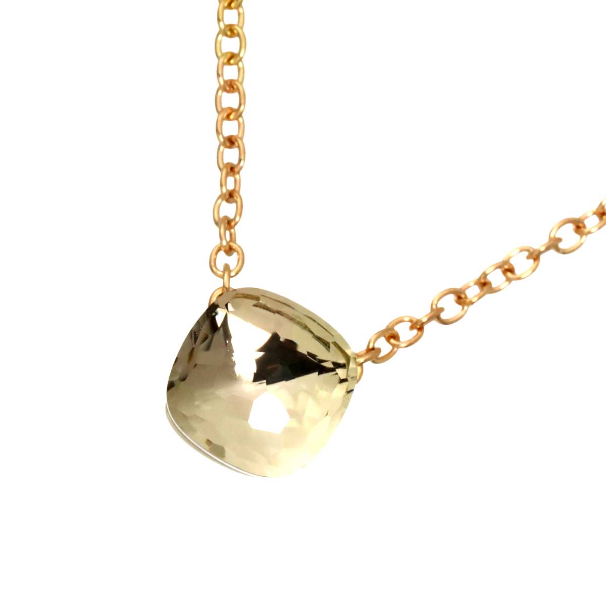 Petite Quartz Necklace 18K PG WG 750