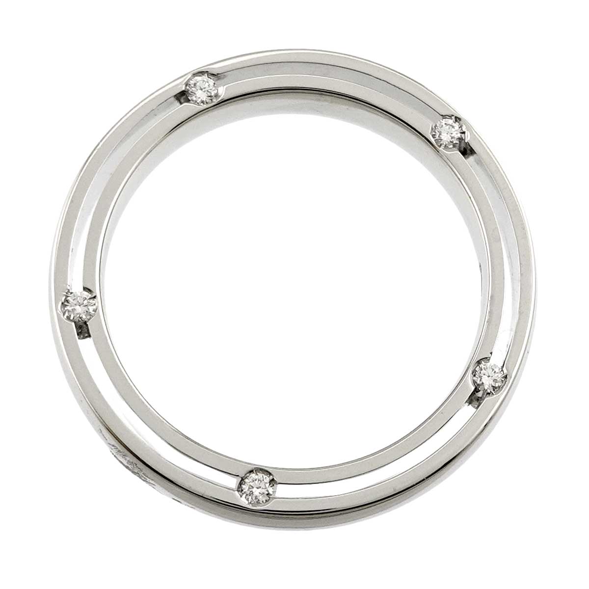 D-SIDE Diamond 10P Ring 18K White Gold 750 size5.25-5.5(US)