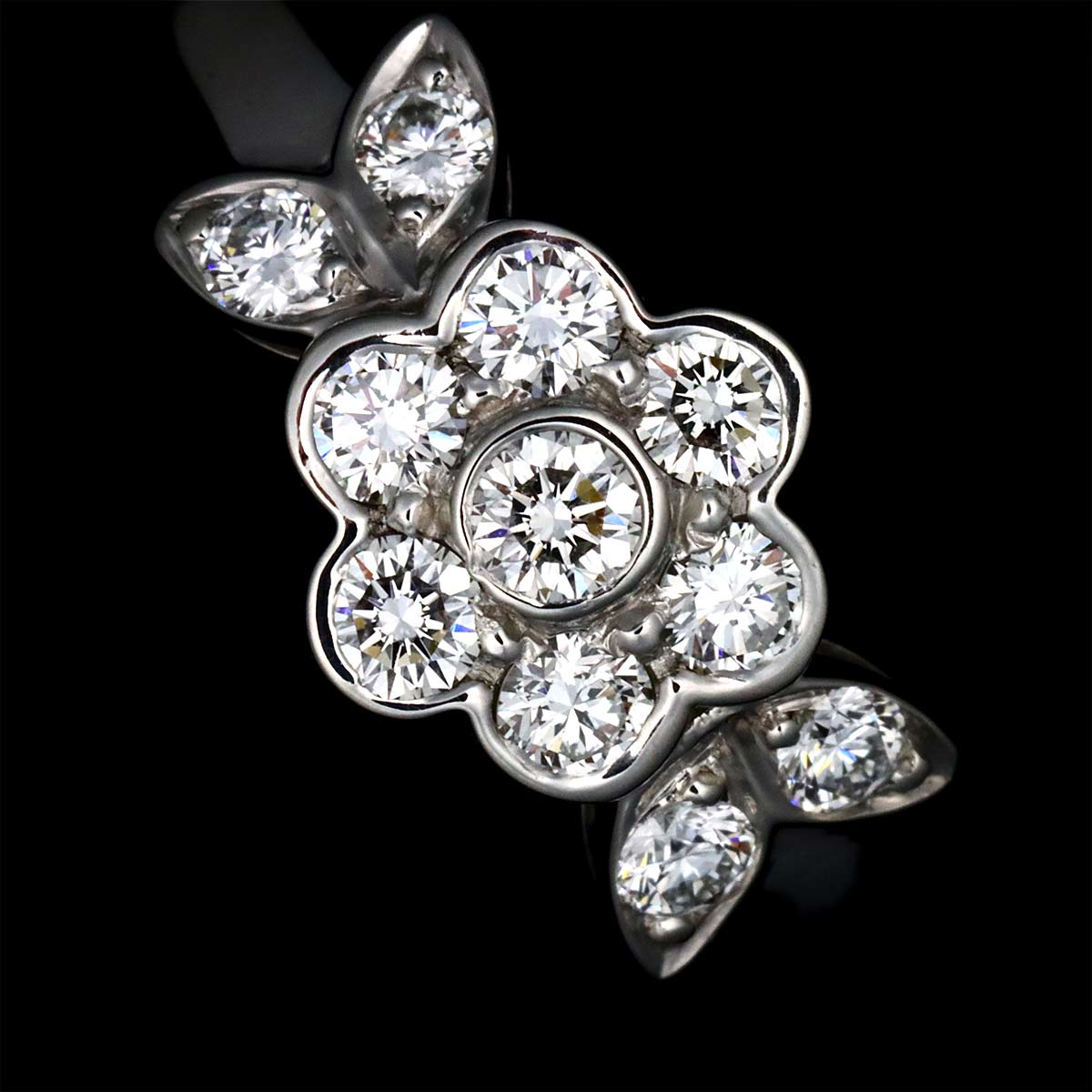 Flora Diamond Ring Pt Platinum Size5.25(US)