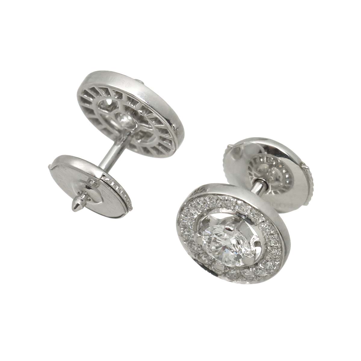 Diamond Earrings Pierced 18K WG 750