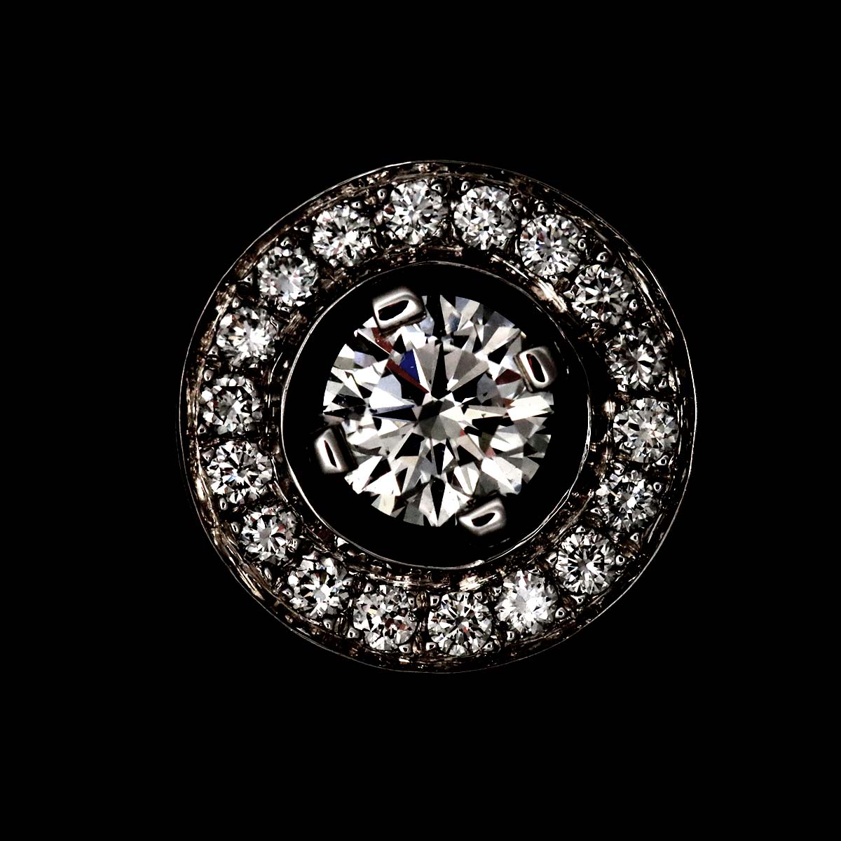 Diamond Earrings Pierced 18K WG 750