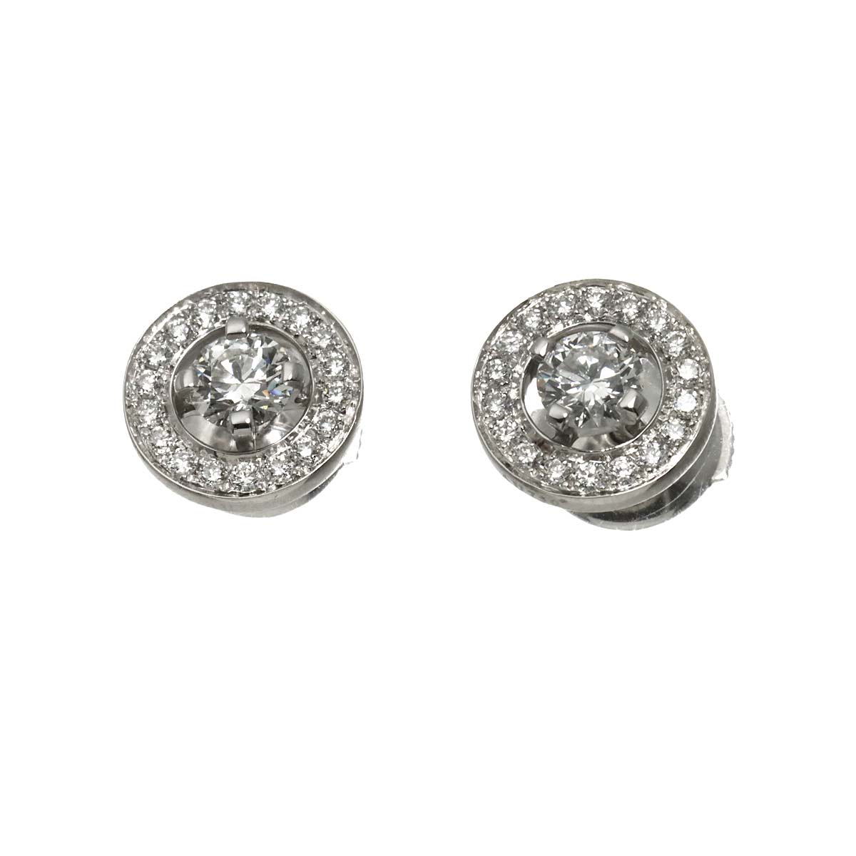 Diamond Earrings Pierced 18K WG 750