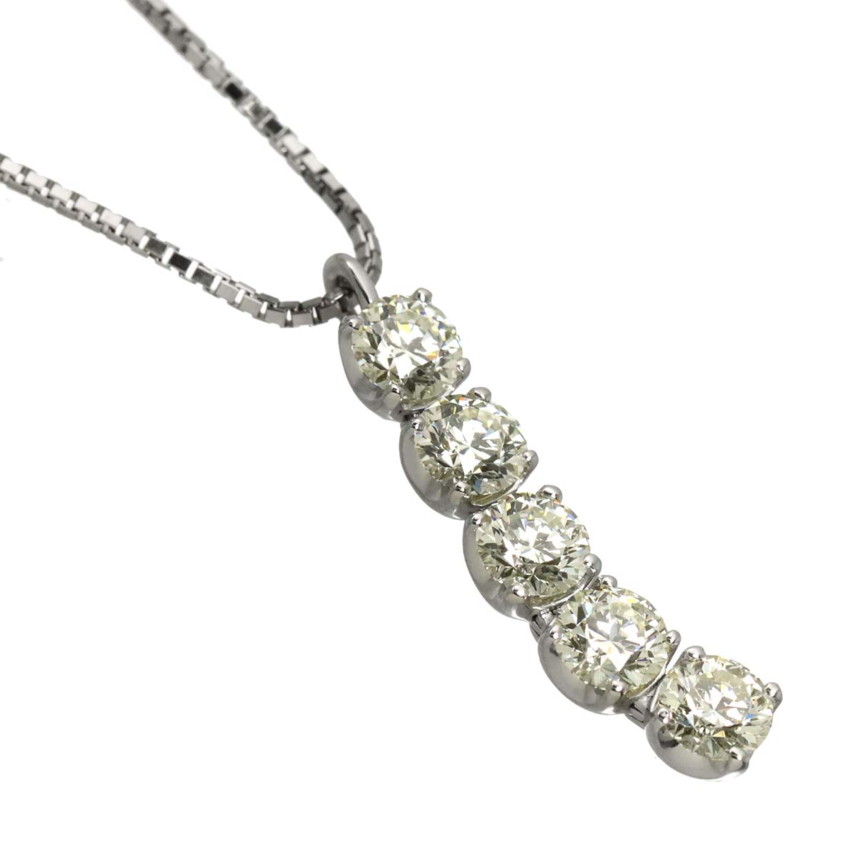 Diamond 1.20ct Necklace 18K White Gold 750