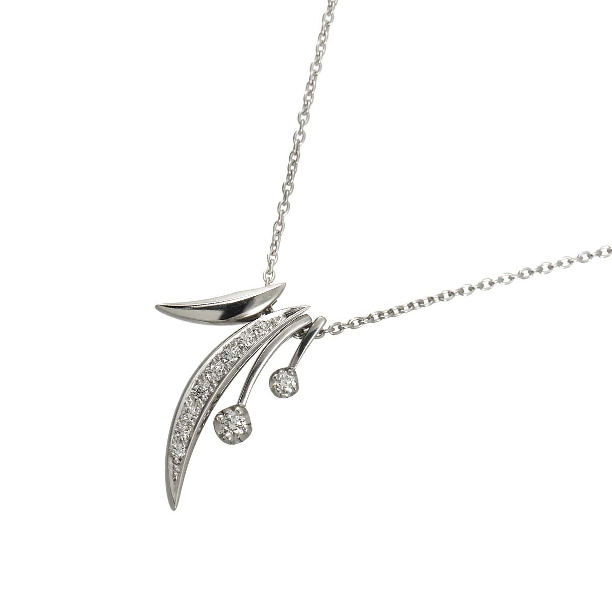 Diamond Necklace 18K WG White Gold 750