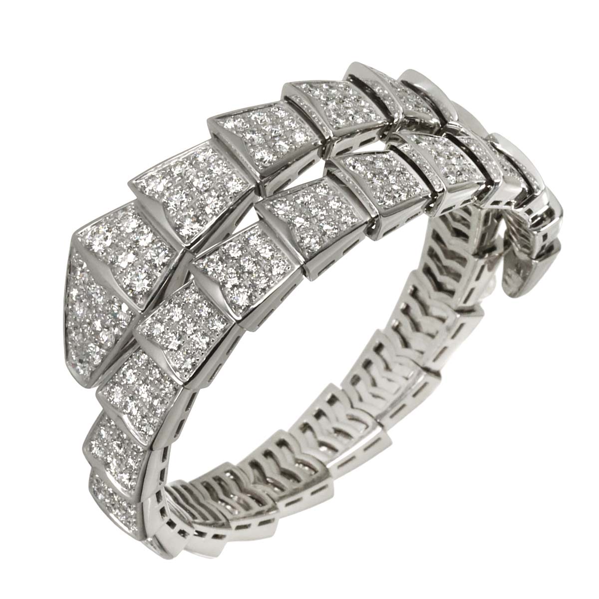 Serpenti Viper Diamond Bracelet 18K WG 750 size M