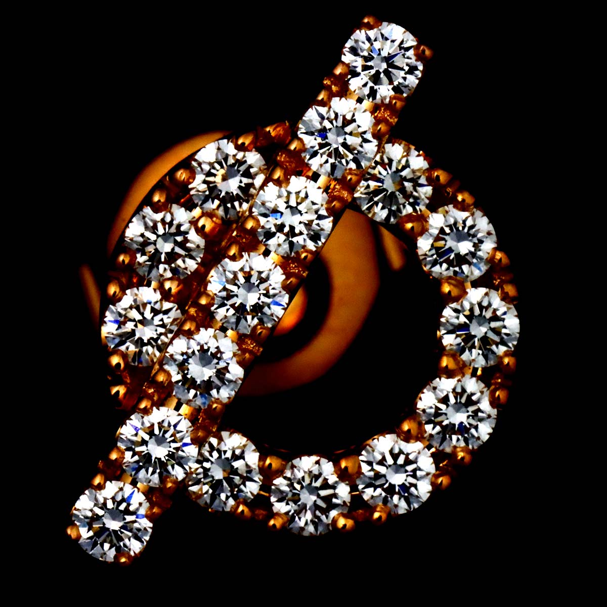 Finesse Diamond 0.92/0.92ct Earrings Pierced 18K PG 750