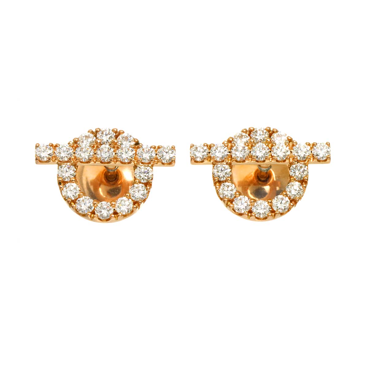 Finesse Diamond 0.92/0.92ct Earrings Pierced 18K PG 750