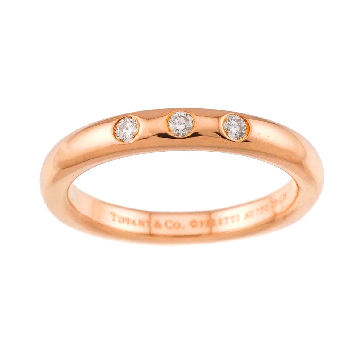 Stacking Diamond 3P Ring 18K Pink Gold 750 Size3.75-4(US)