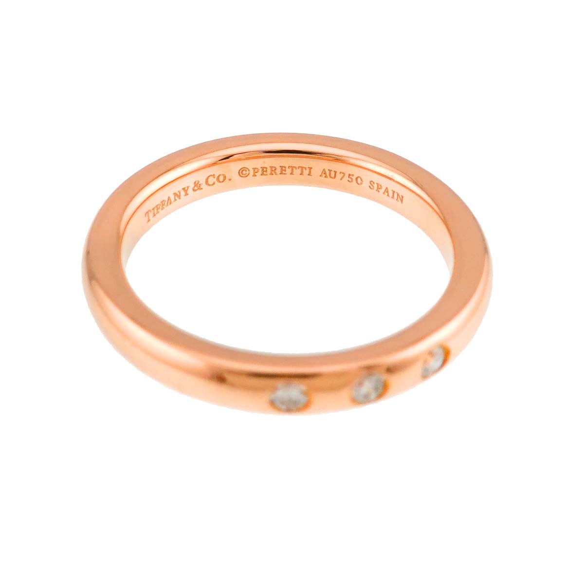 Stacking Diamond 3P Ring 18K Pink Gold 750 Size3.75-4(US)