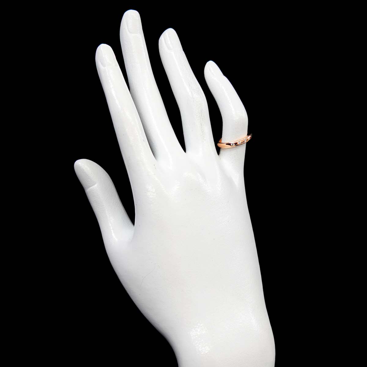 Stacking Diamond 3P Ring 18K Pink Gold 750 Size3.75-4(US)