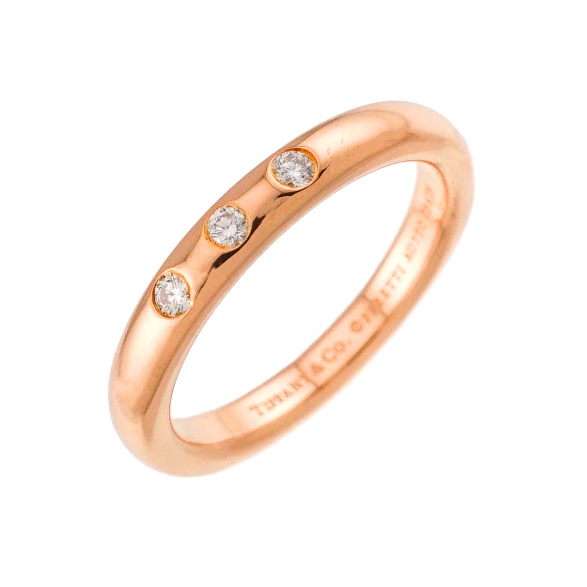 Stacking Diamond 3P Ring 18K Pink Gold 750 Size3.75-4(US)