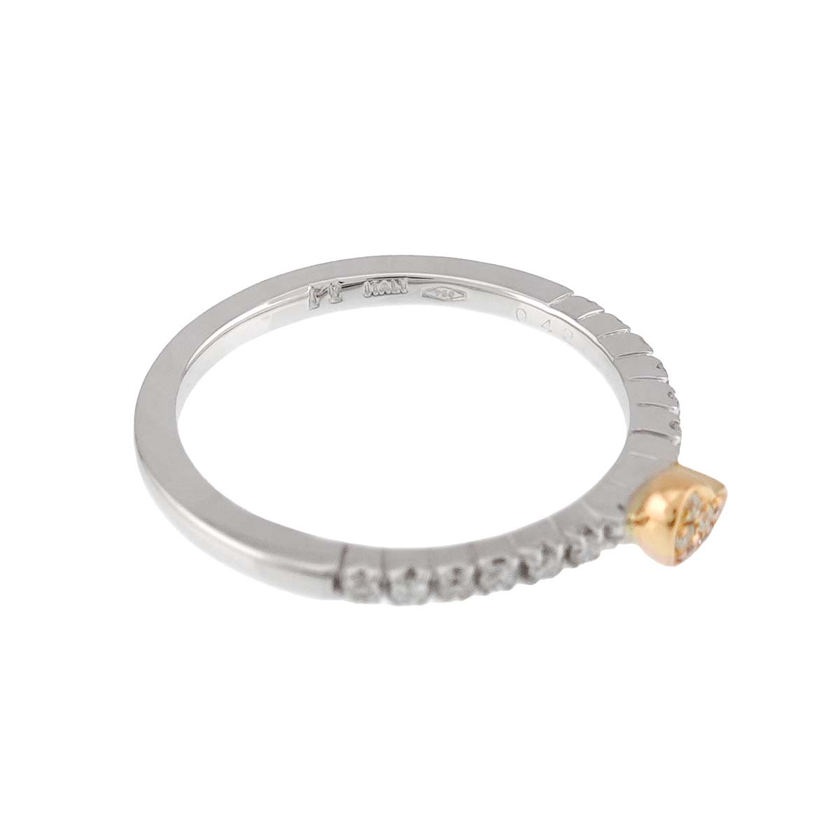 Diamond 0.42ct Ring 18K WG PG 750 Size5.25(US)