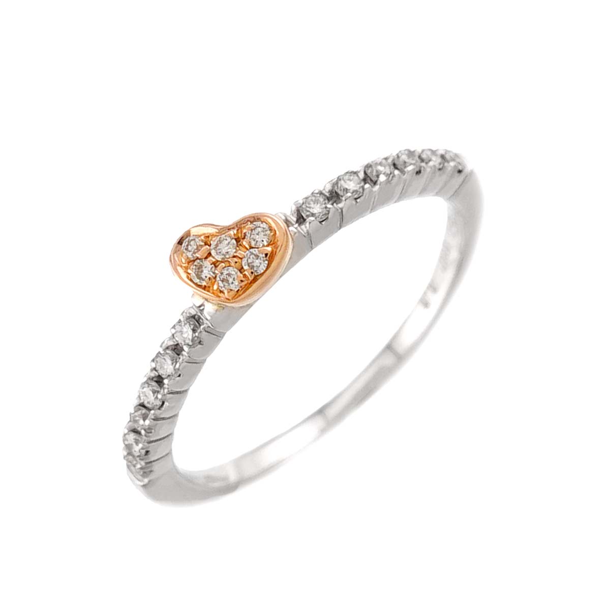Diamond 0.42ct Ring 18K WG PG 750 Size5.25(US)