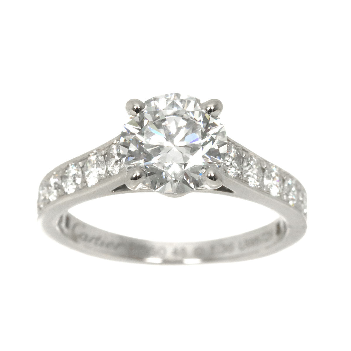 Diamond 1.36ct D/VVS2/3EX Ring Platinum size48 4.5(US)