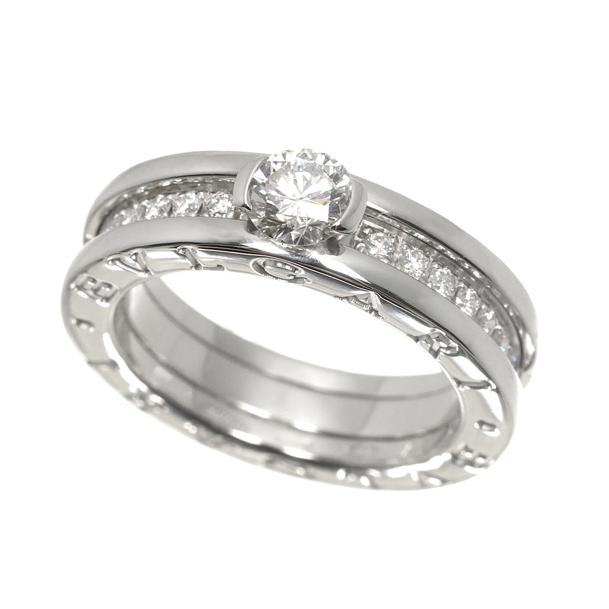 B-zero1 Solitaire Diamond Ring 18K WG 750 size49 4.5-4.75(US)