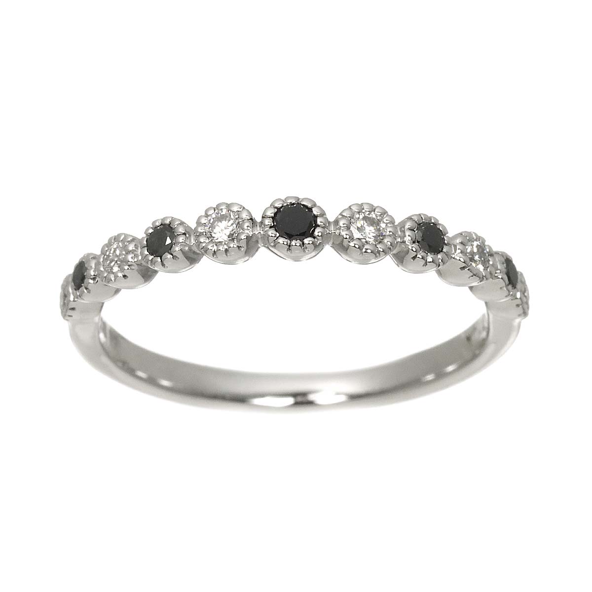 Diamond 0.22ct Ring 18K K18 WG White Gold size6.25-6.5(US)