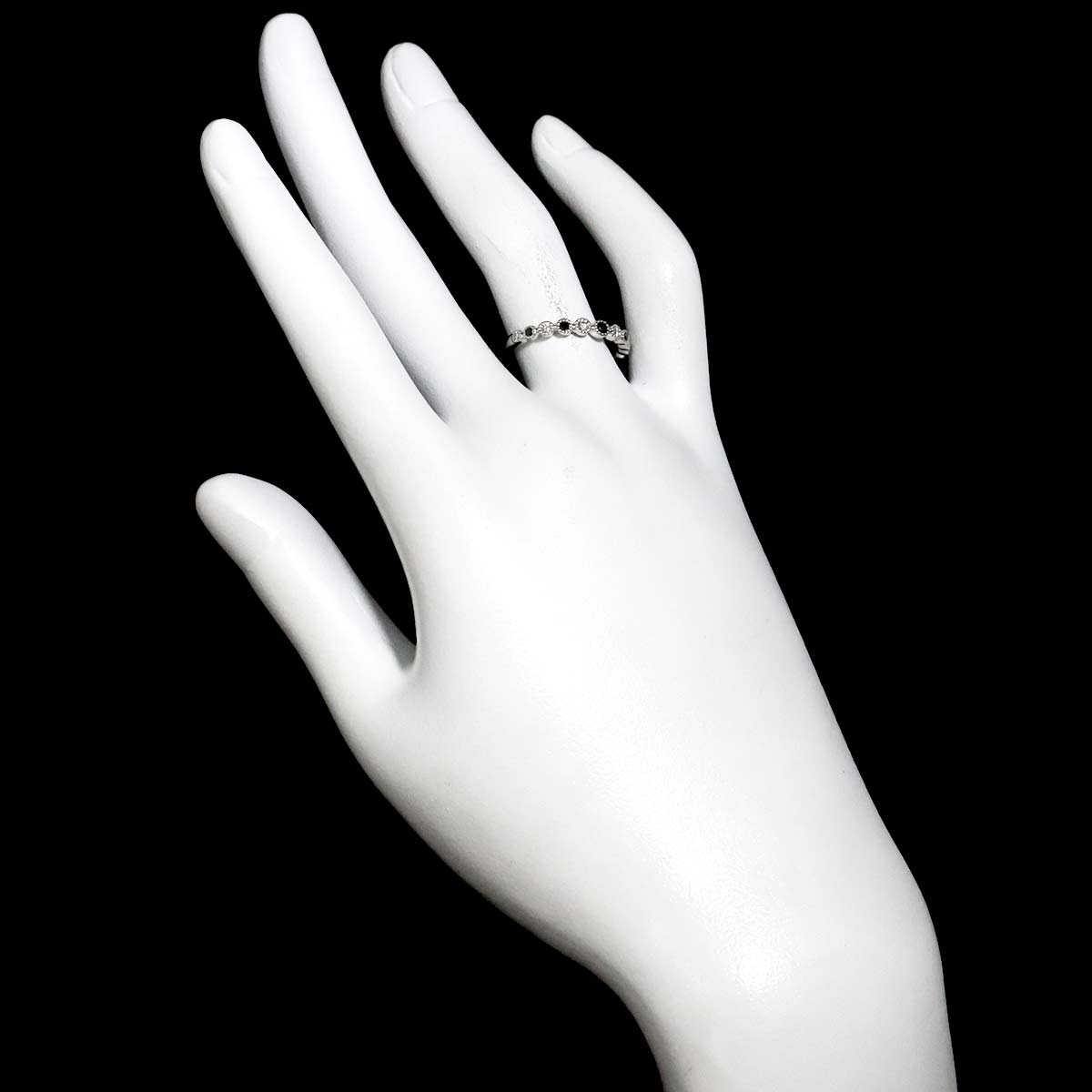 Diamond 0.22ct Ring 18K K18 WG White Gold size6.25-6.5(US)