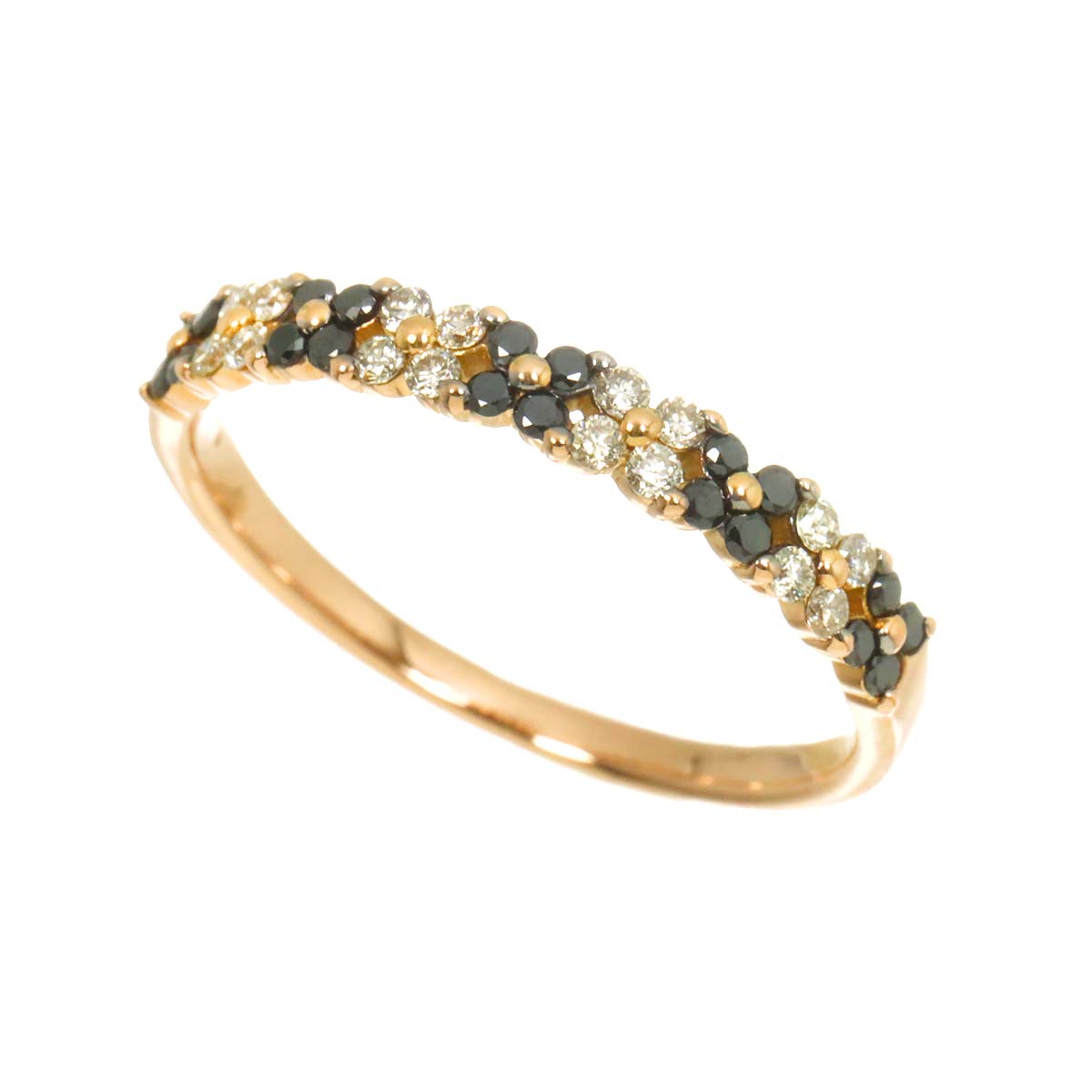 Diamond 0.36ct Ring 18K PG Pink Gold 750 Size7.5(US)