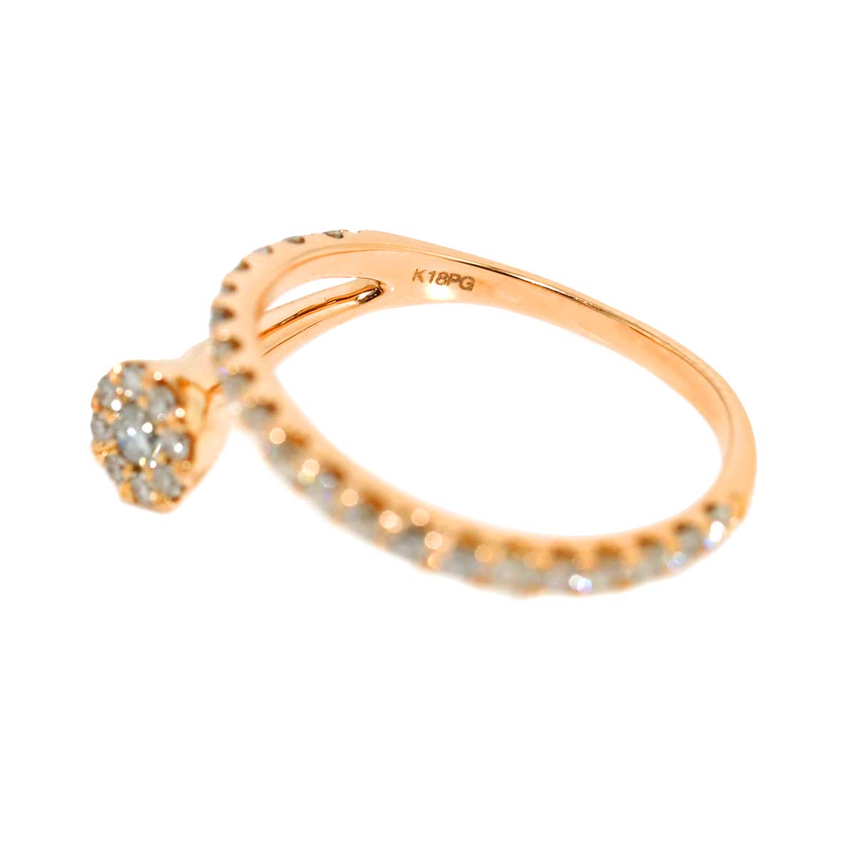 Diamond 0.50ct Ring 18K PG Pink Gold 750 Size6-6.25(US)