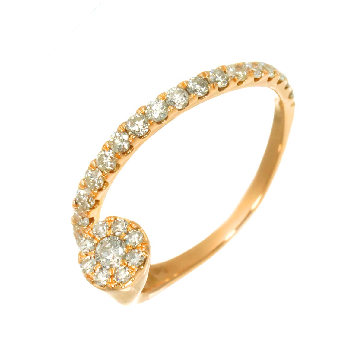 Diamond 0.50ct Ring 18K PG Pink Gold 750 Size6-6.25(US)