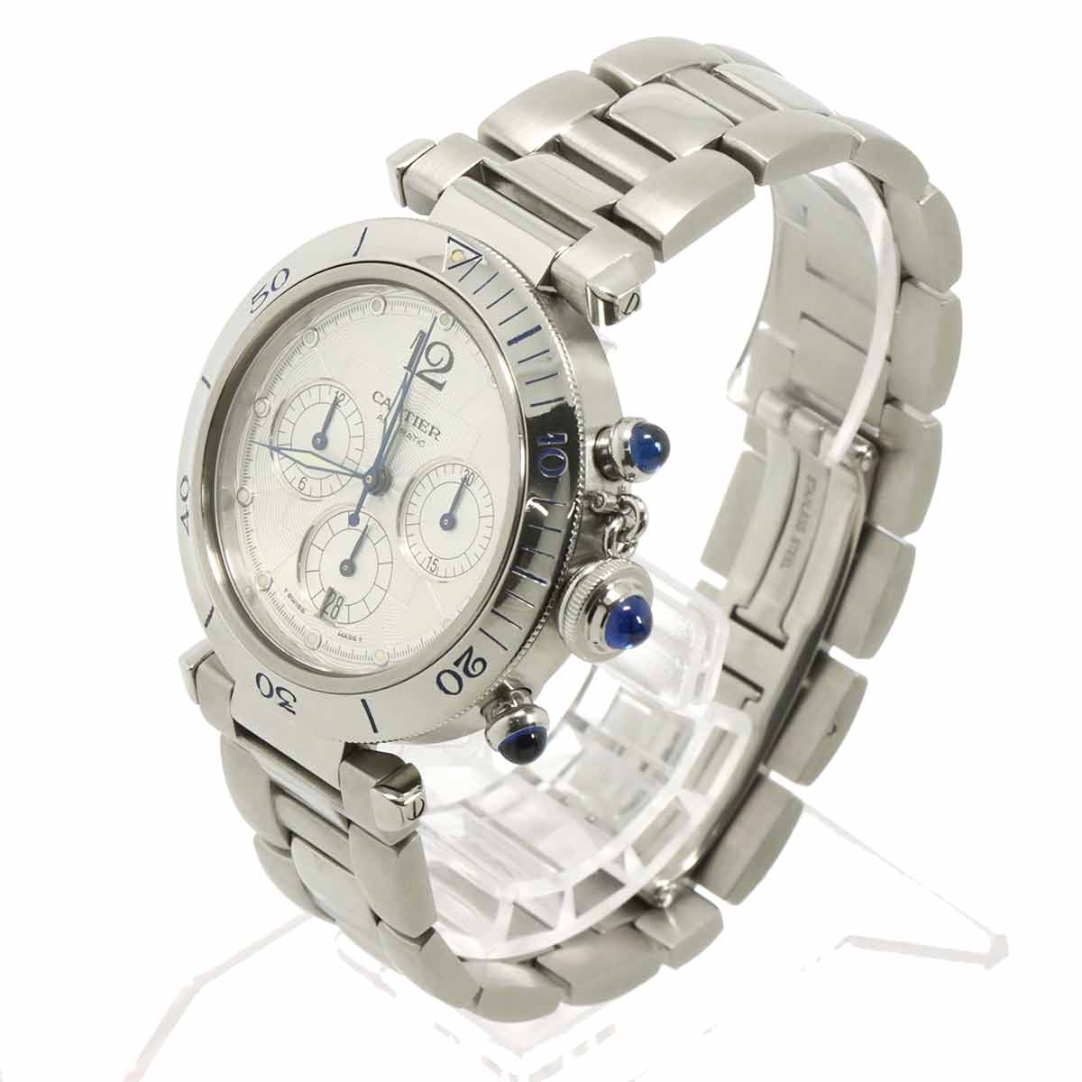 Pasha 38mm W31030H3 Chronograph Date Automatic Silver Dial