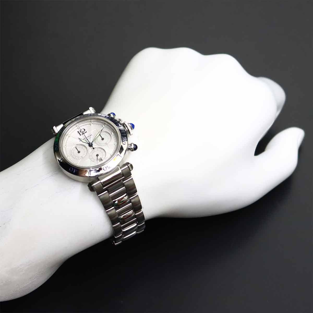 Pasha 38mm W31030H3 Chronograph Date Automatic Silver Dial
