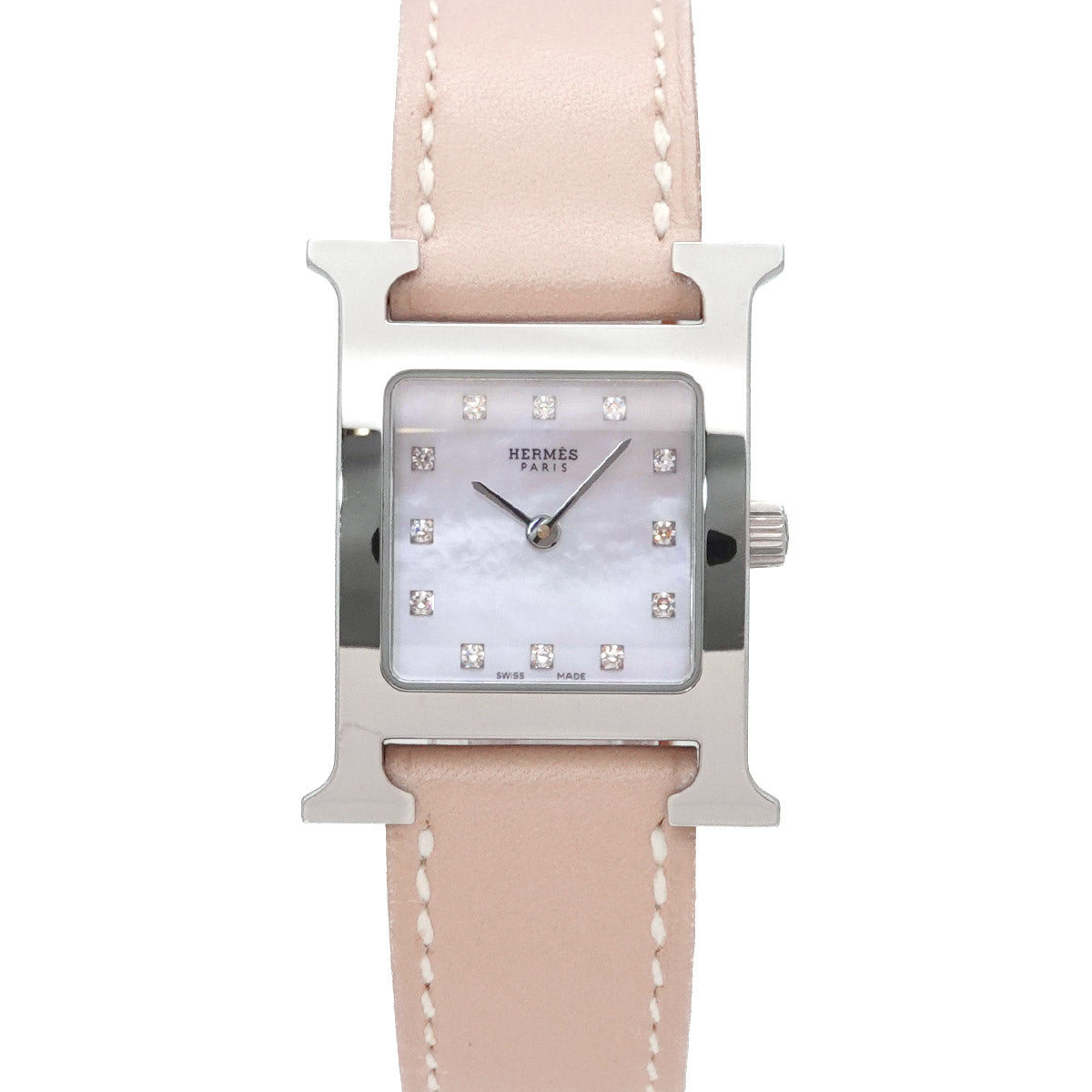 H Watch HH1 210 White Shell Dial 12P Diamond Quartz