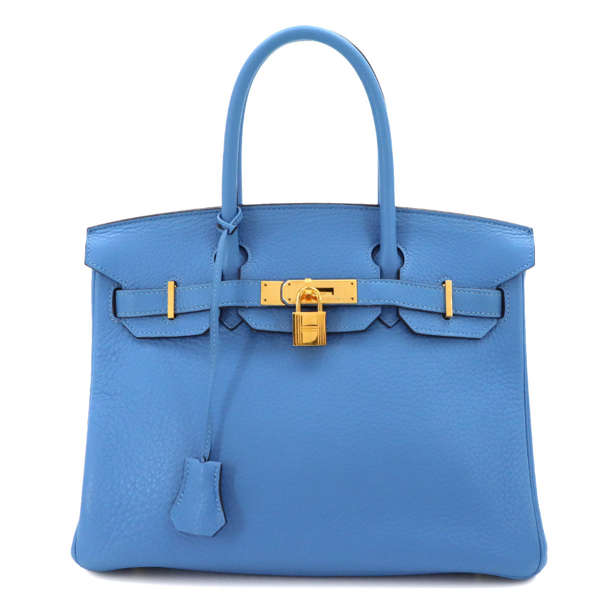 Birkin 30 Traurillon Clemence Blue Paradise Hand Bag