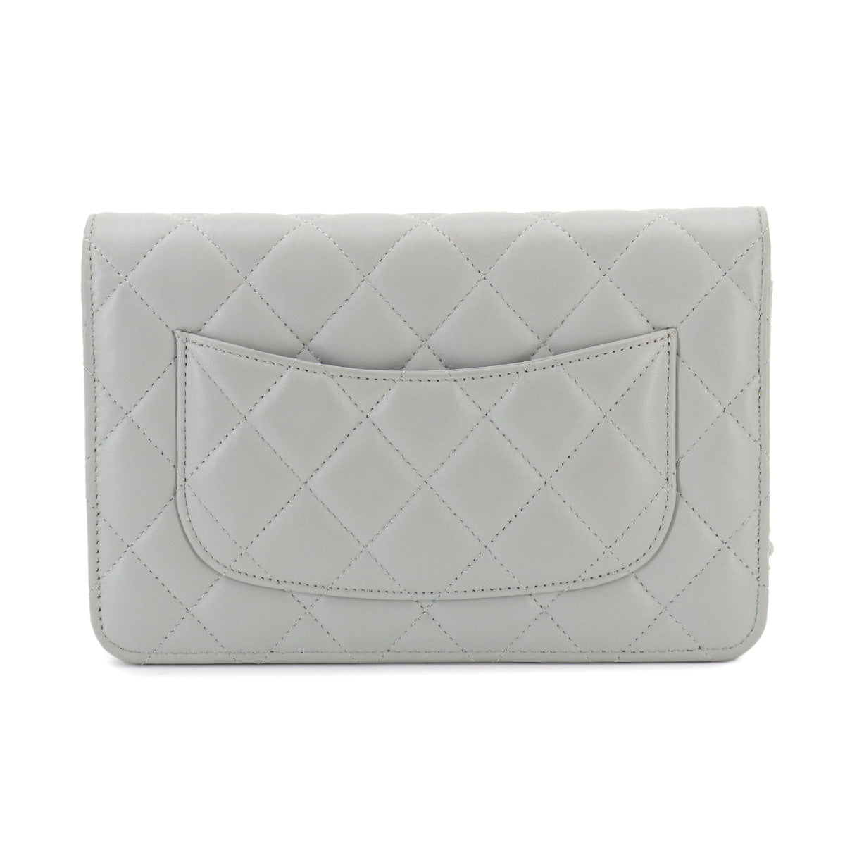 Matelasse Classic Chain Wallet Leather Light gray AP0250