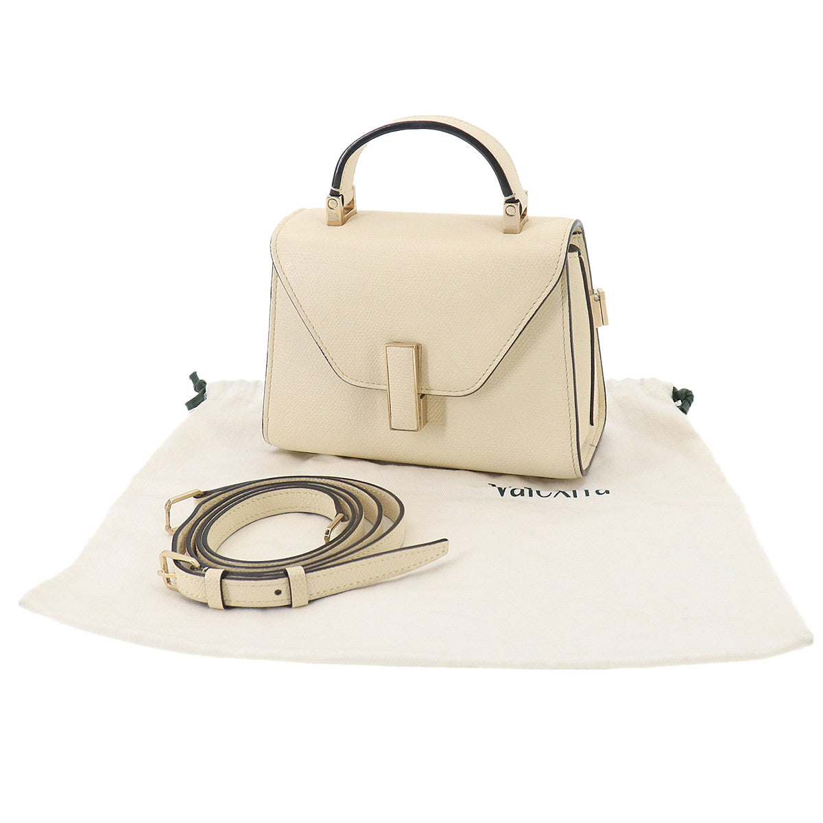 Micro Iside 2way Hand Shoulder Bag Leather White