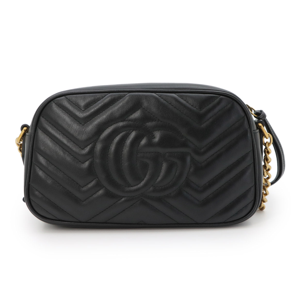 GG Marmont Chain Shoulder Bag Leather Black 447632 Purse