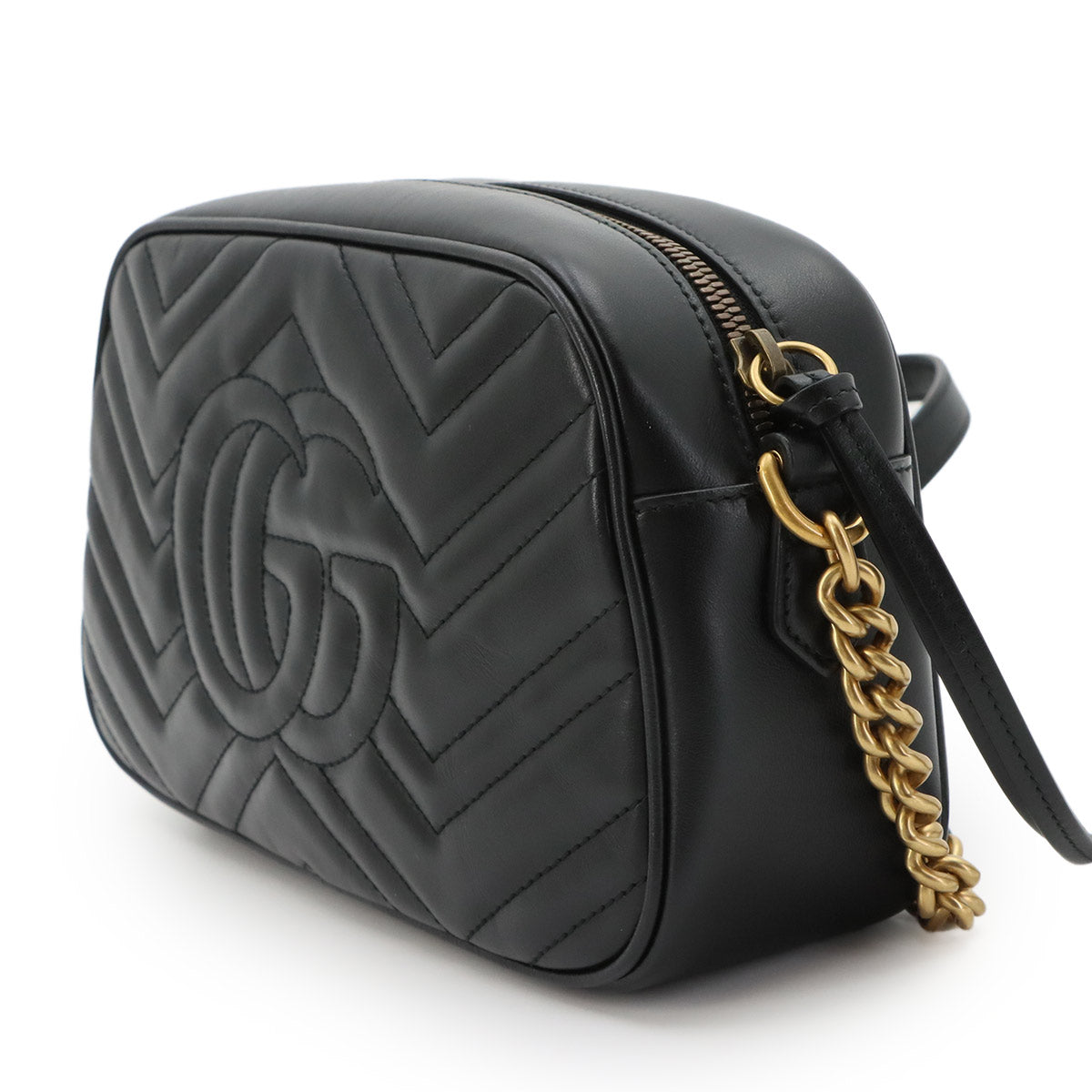 GG Marmont Chain Shoulder Bag Leather Black 447632 Purse