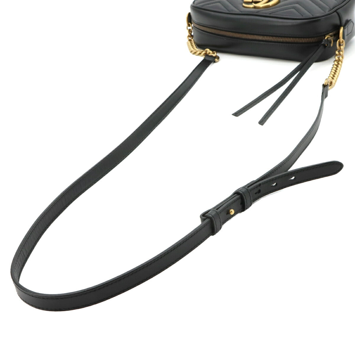 GG Marmont Chain Shoulder Bag Leather Black 447632 Purse
