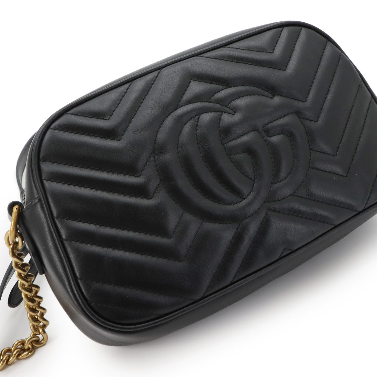 GG Marmont Chain Shoulder Bag Leather Black 447632 Purse