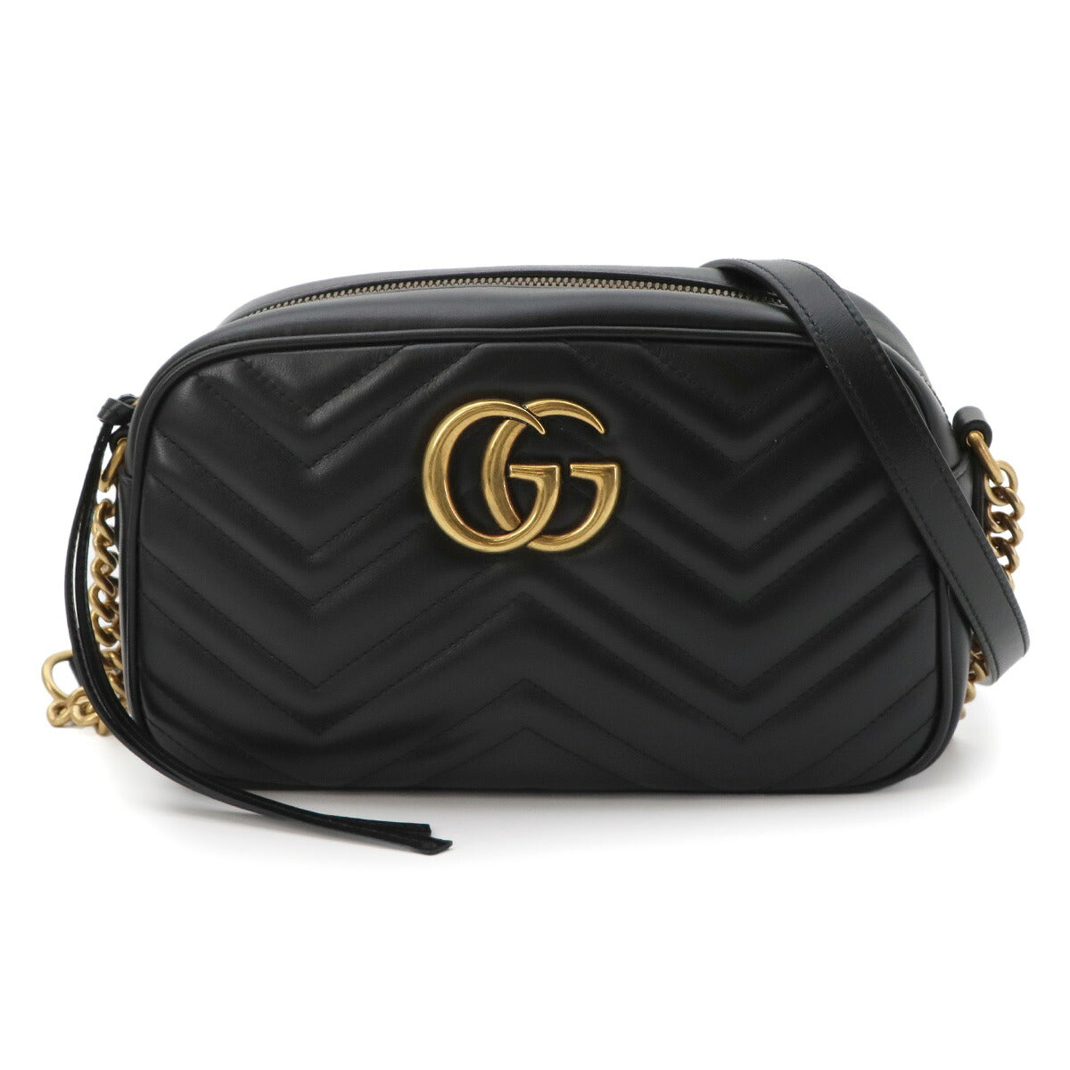 GG Marmont Chain Shoulder Bag Leather Black 447632 Purse