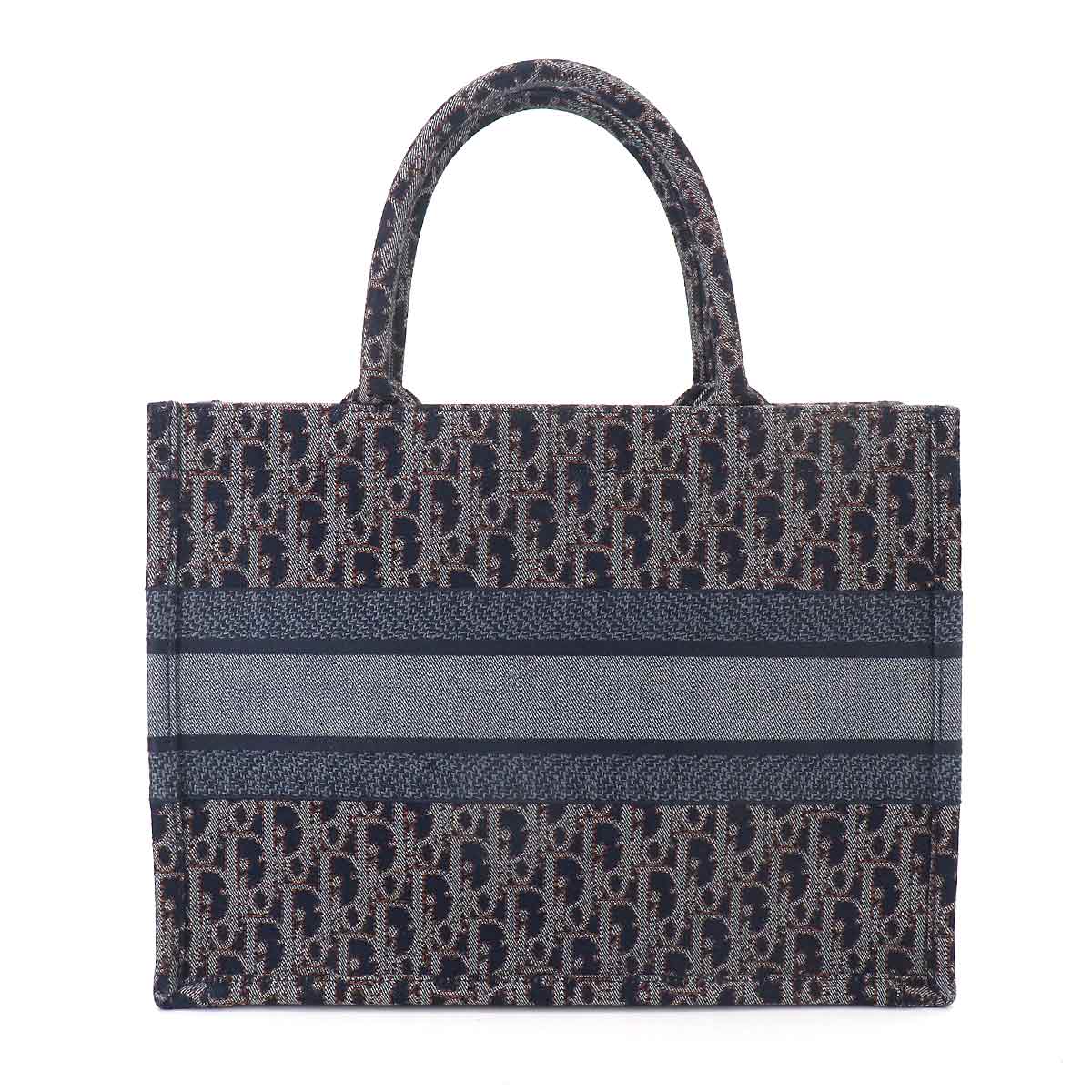 Oblique Book Tote Medium Bag Denim Navy M1296ZETO