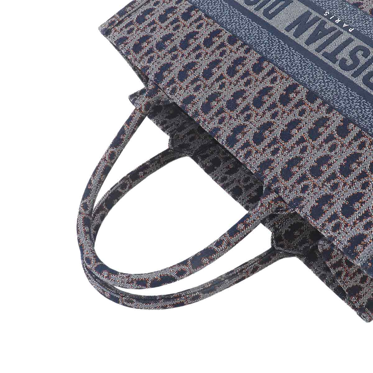 Oblique Book Tote Medium Bag Denim Navy M1296ZETO