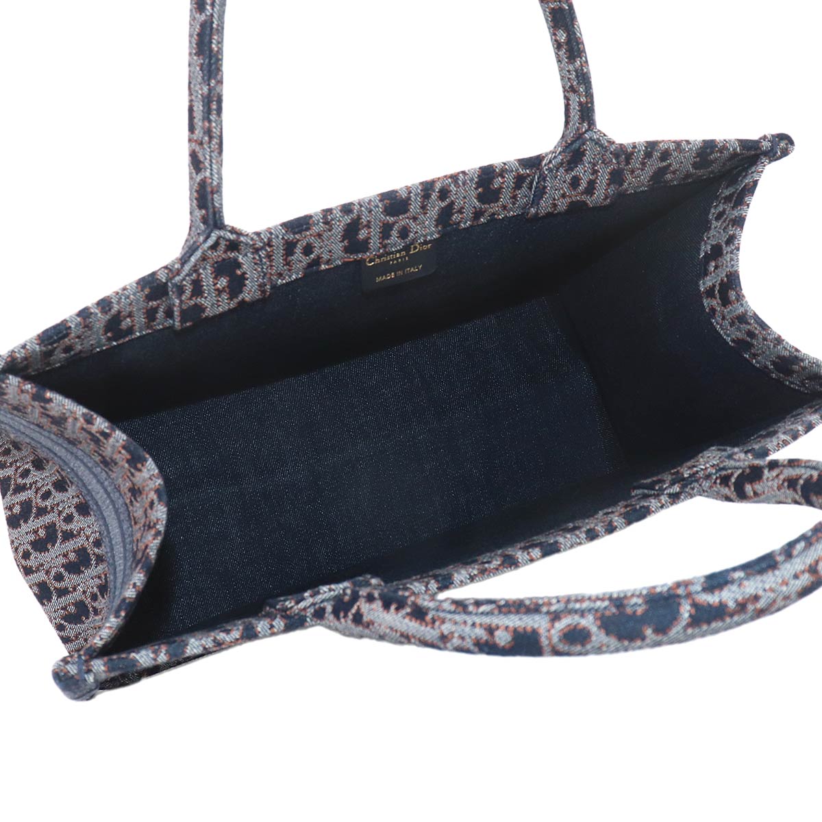 Oblique Book Tote Medium Bag Denim Navy M1296ZETO
