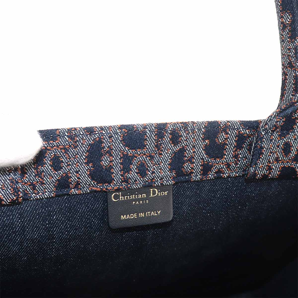 Oblique Book Tote Medium Bag Denim Navy M1296ZETO