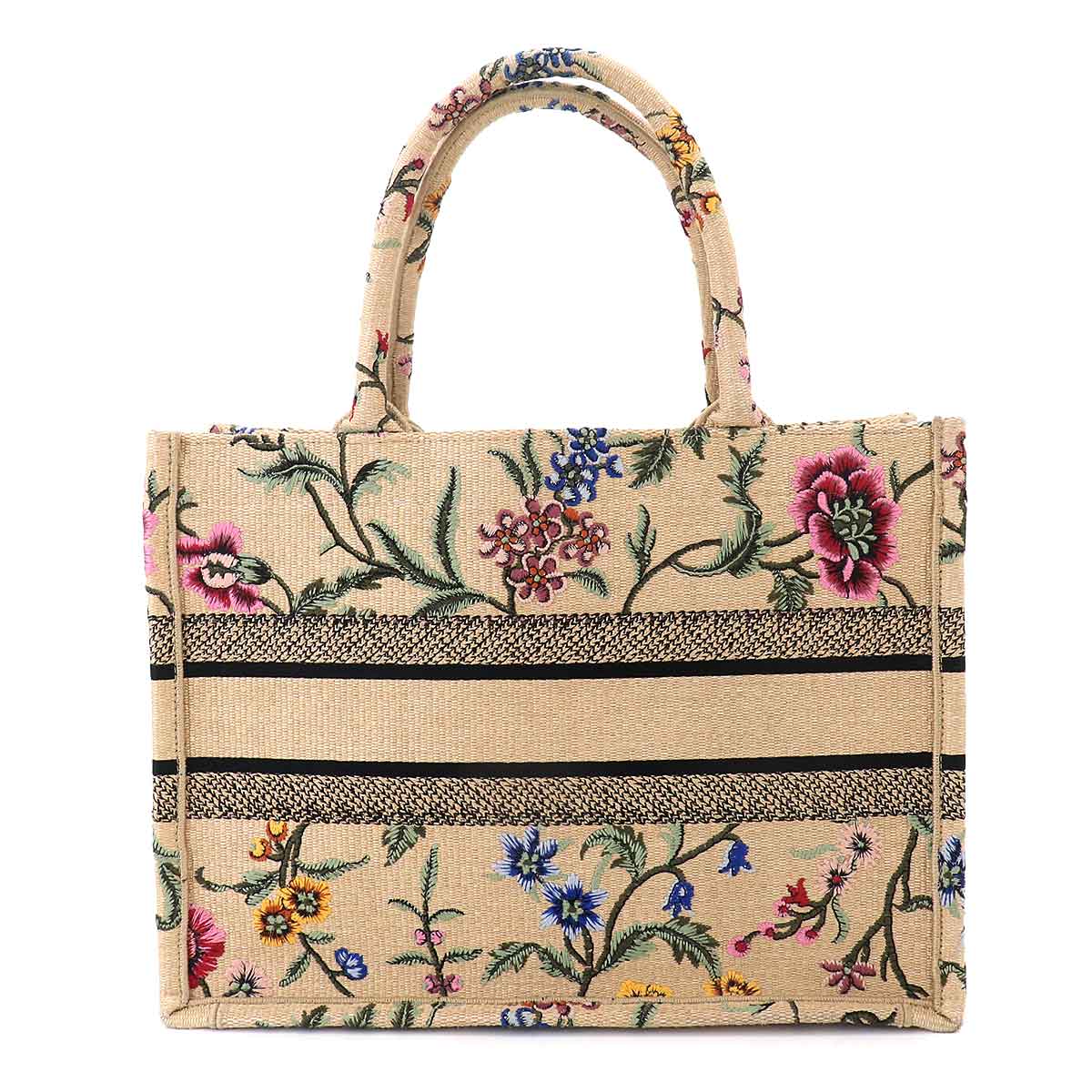 Petite Fleur Book Tote Medium Bag Canvas Beige